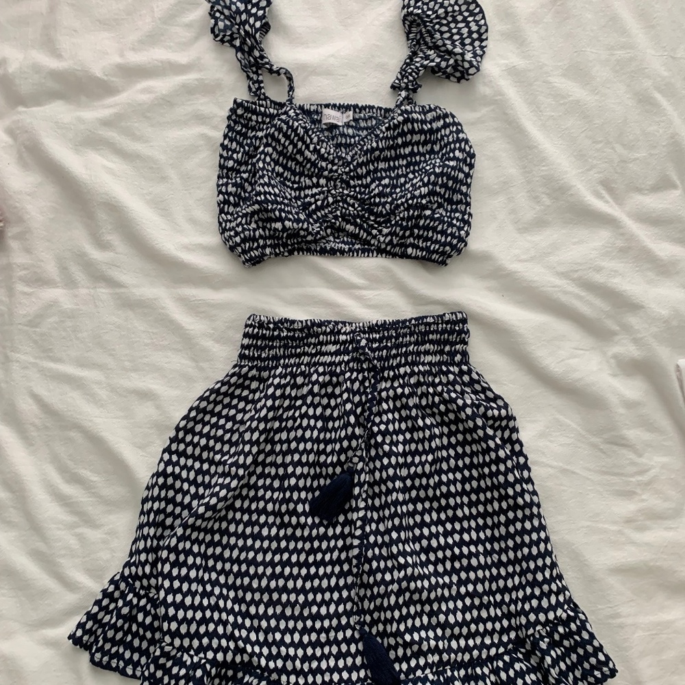 Tiare Hawaii -  Blue and White Matching Two Piece